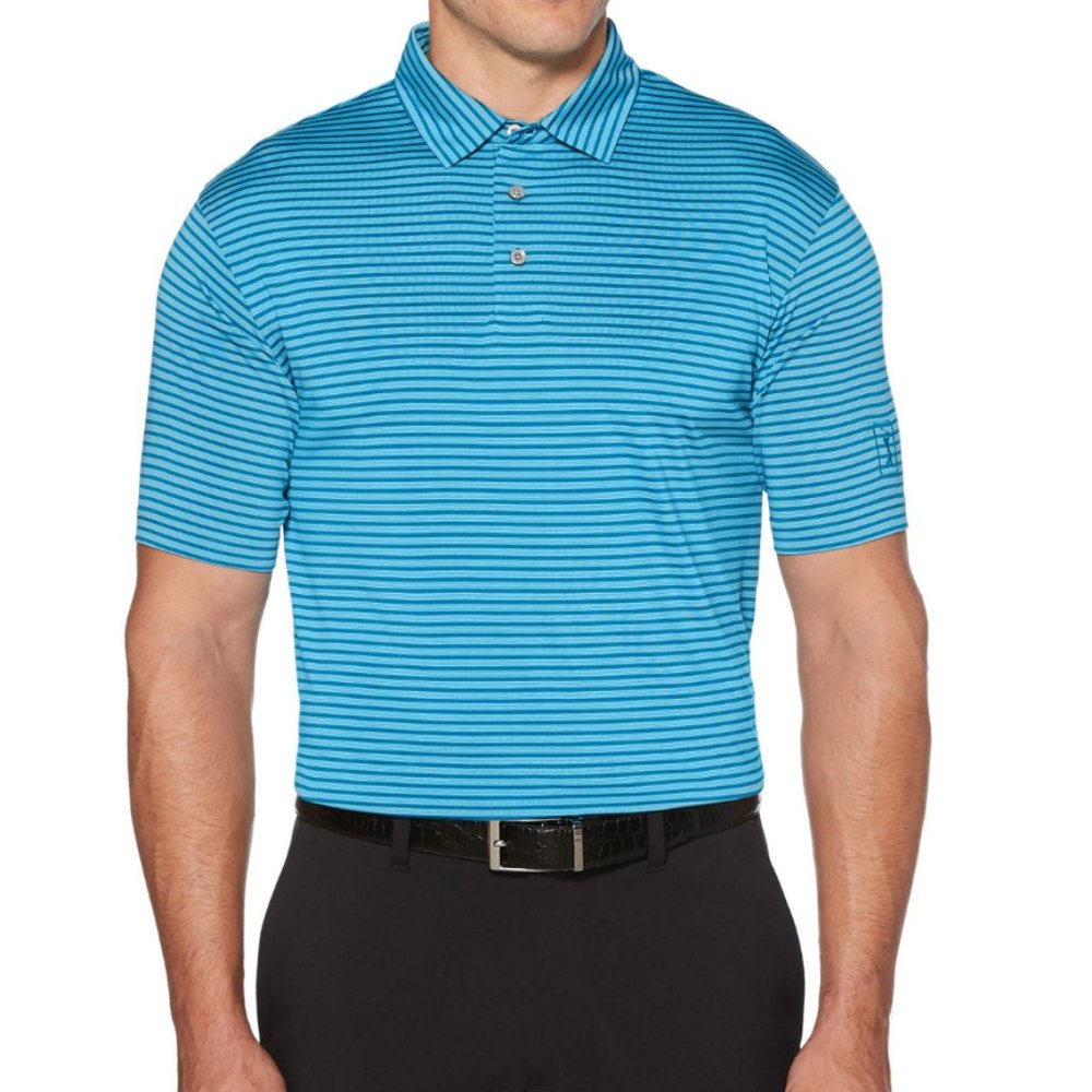 PGA Tour Polo Mens Small Blue Stripe NWT